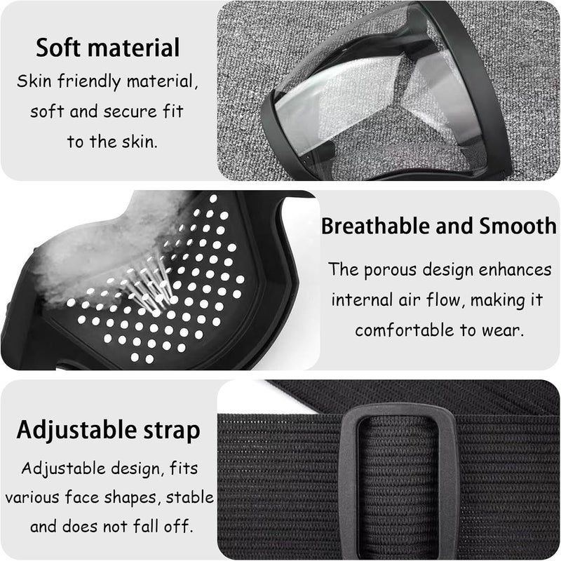 Break The Waves Paintball mask, Full Face Mask,Transparent Goggles Lenses Unisex Head Mounted Adjustable Motorcycle Riding Face Protection. - Image 3